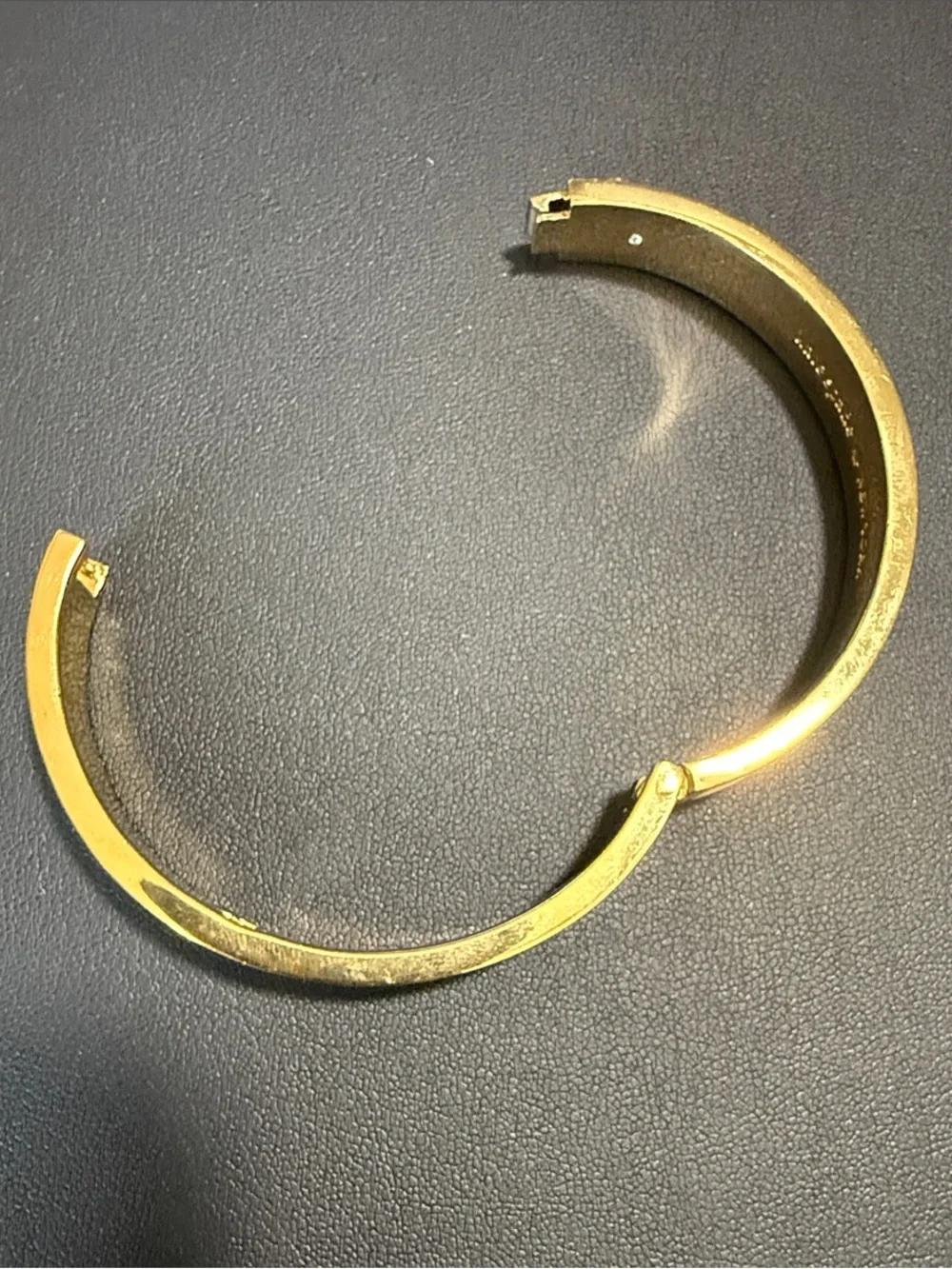kate spade Gold and White Enamel Hinged Bangle Bracelet - Picture 3 of 4